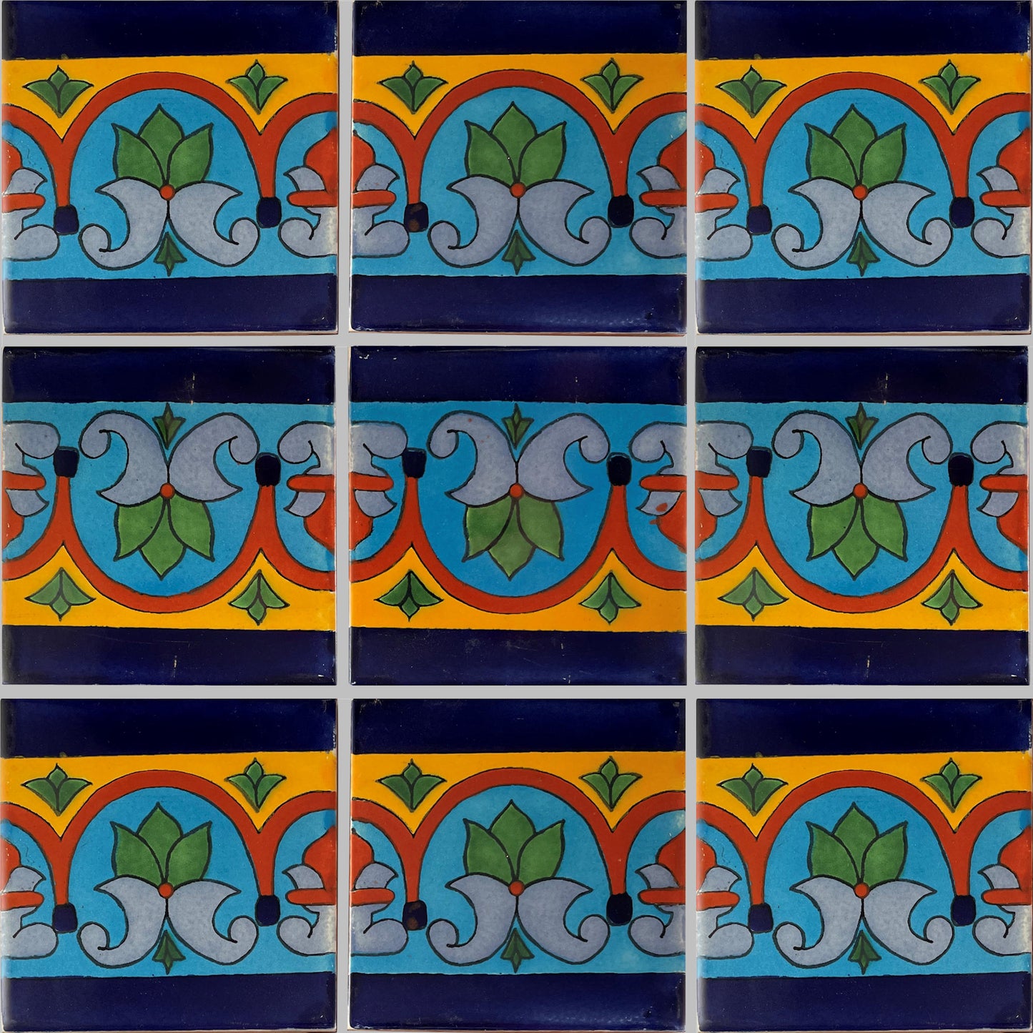 TalaMex Aqua Border Talavera Mexican Tile