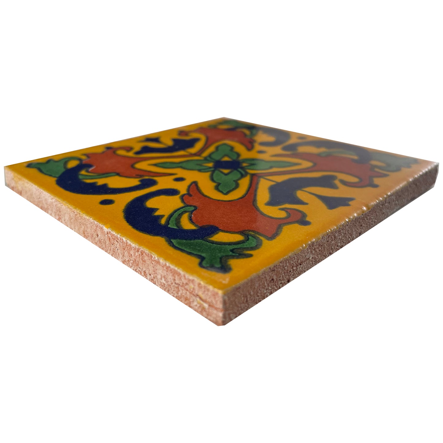 TalaMex Yellow Butterfly Talavera Mexican Tile