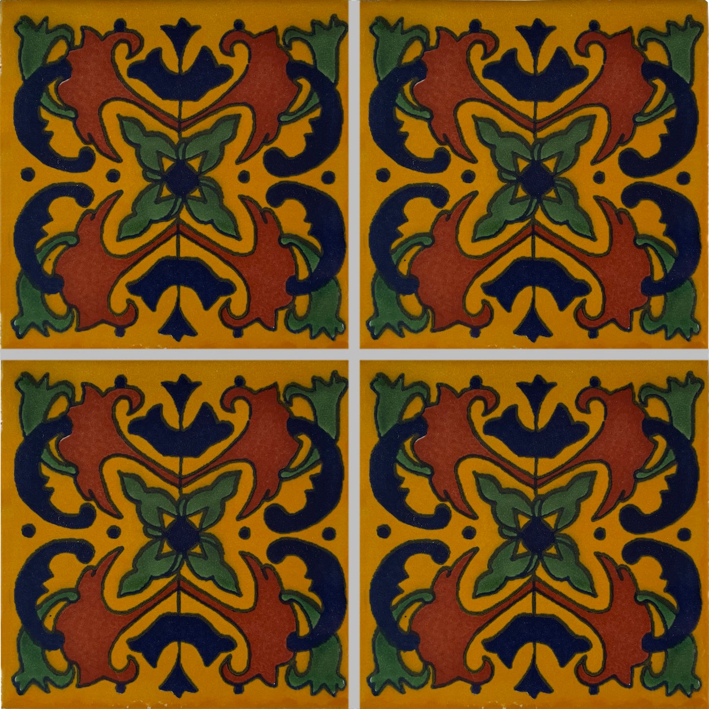 TalaMex Yellow Butterfly Talavera Mexican Tile