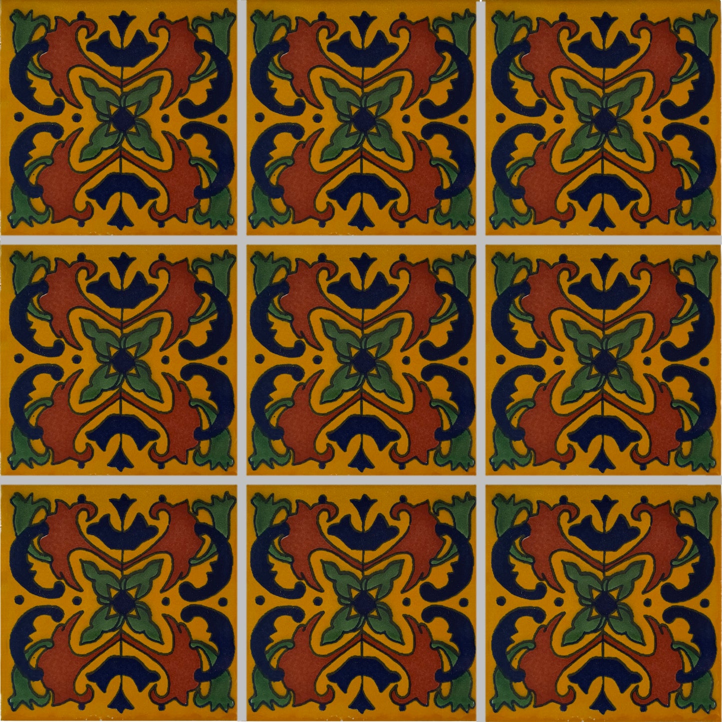 TalaMex Yellow Butterfly Talavera Mexican Tile