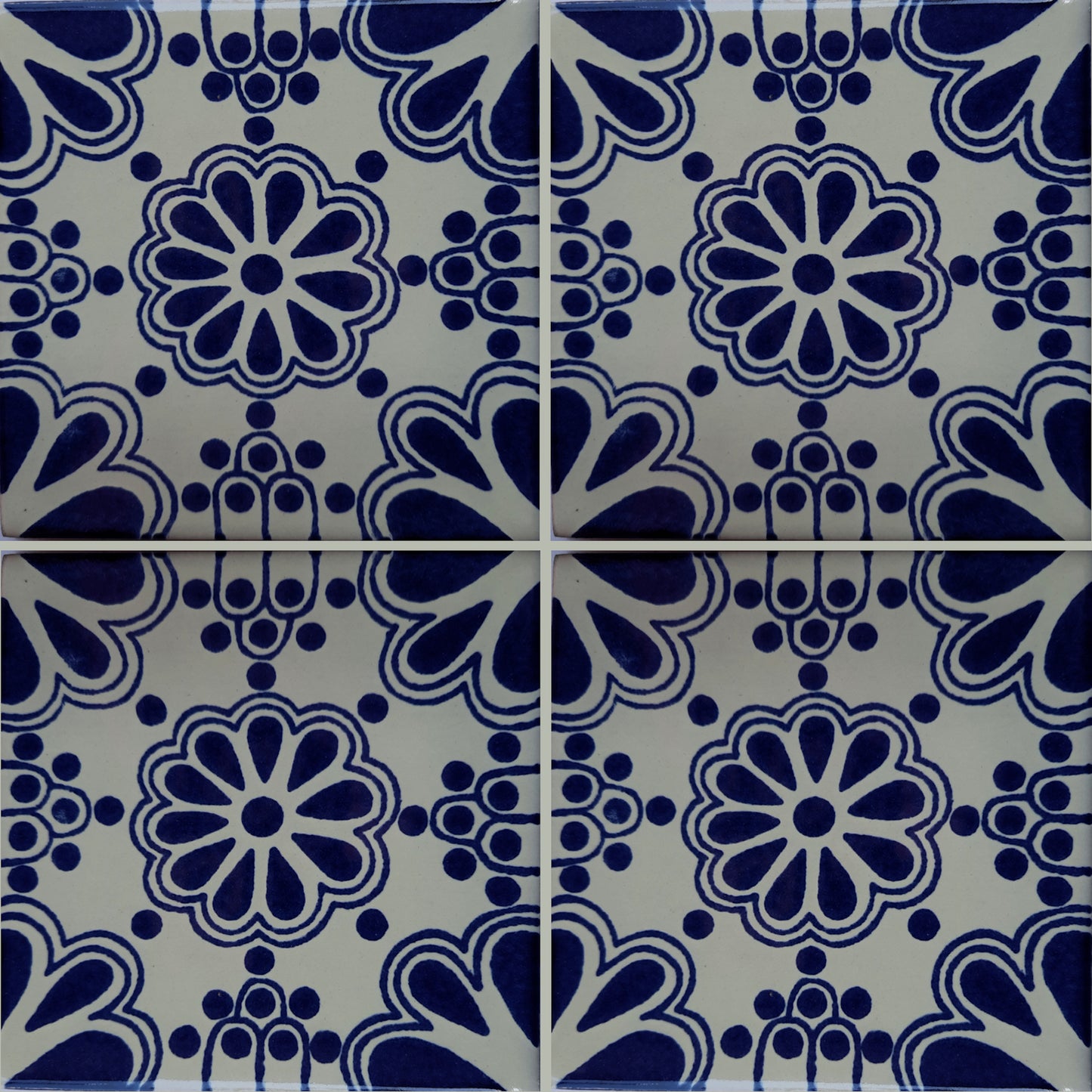 TalaMex Blue Bouquet Talavera Mexican Tile