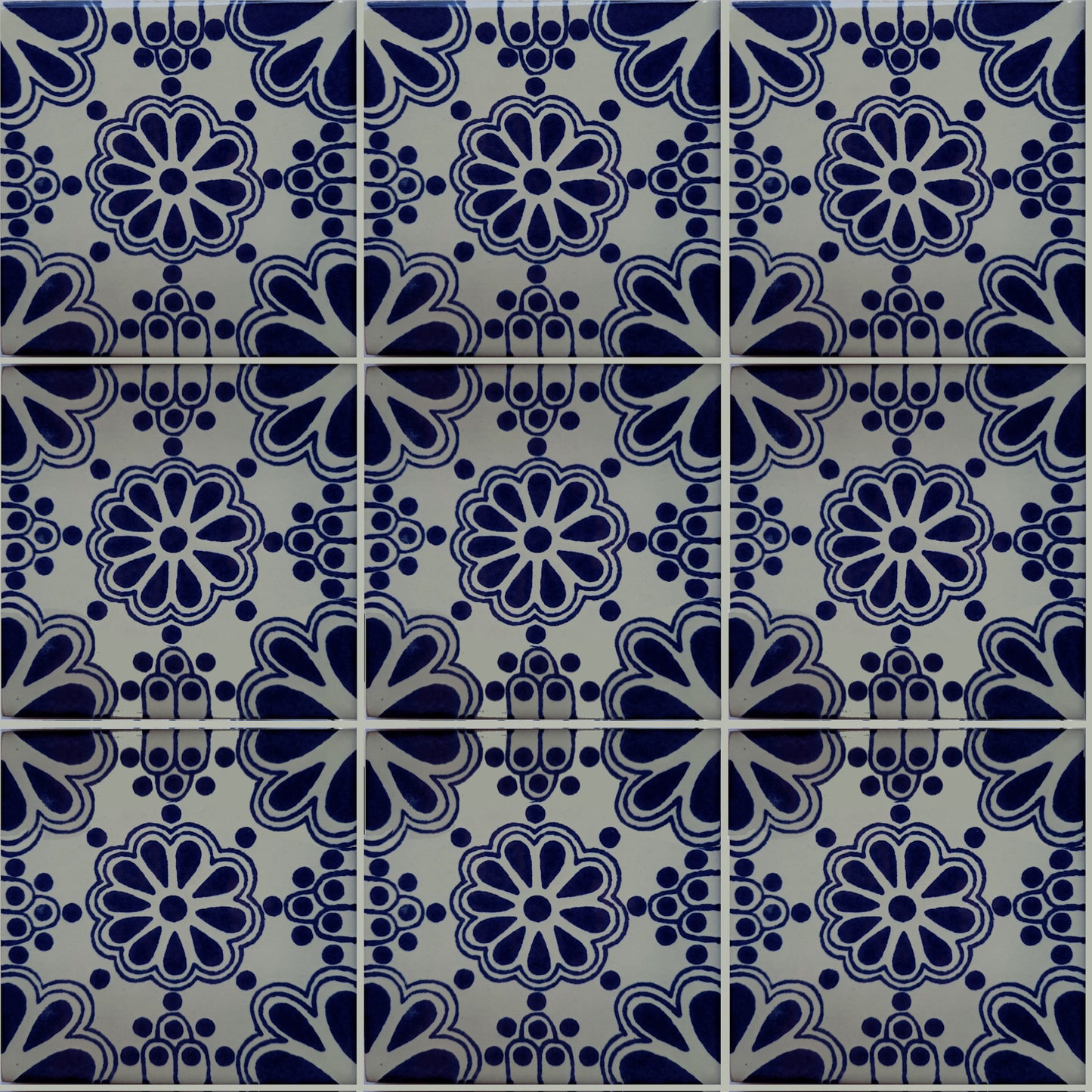 TalaMex Blue Bouquet Talavera Mexican Tile