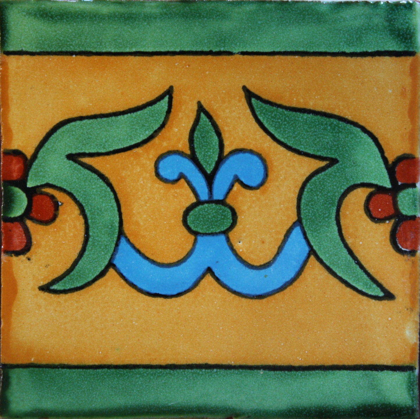 talamex_yellow_liz_flower_talavera_mexican_tile