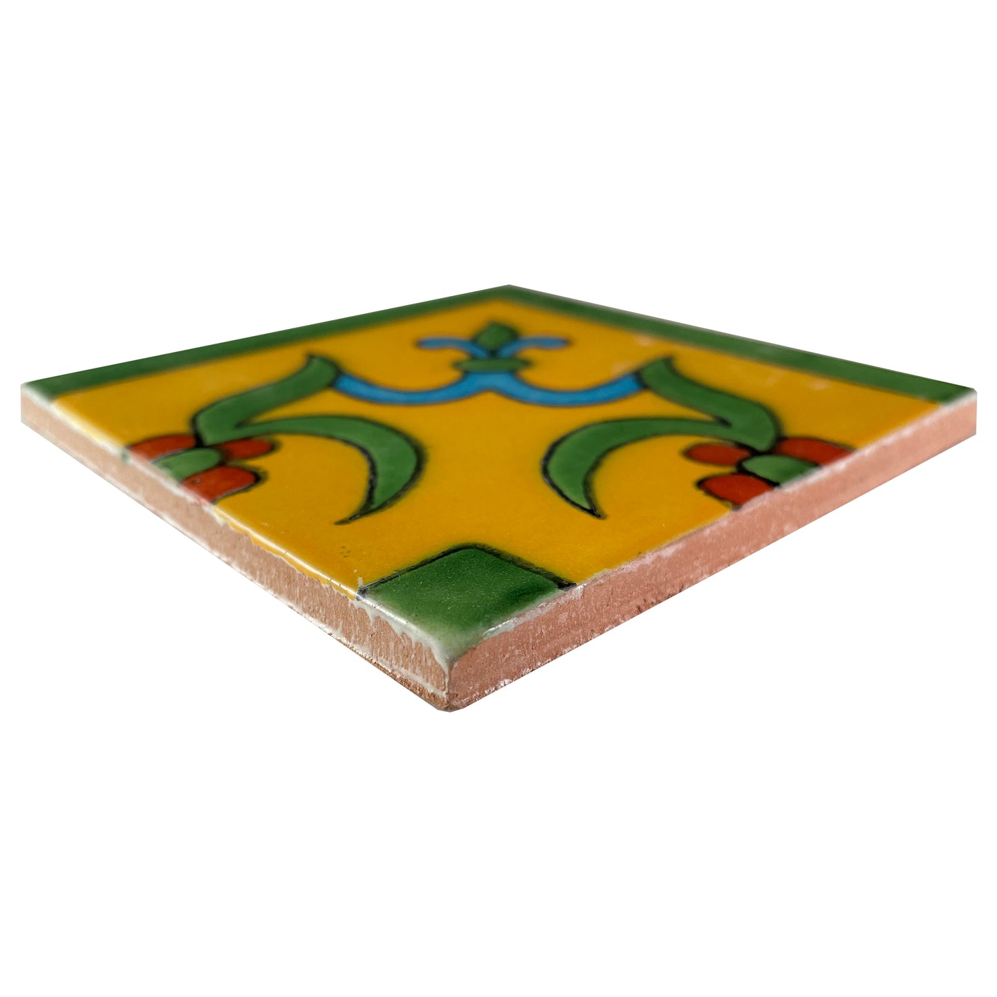 TalaMex Yellow Liz Corner Talavera Mexican Tile