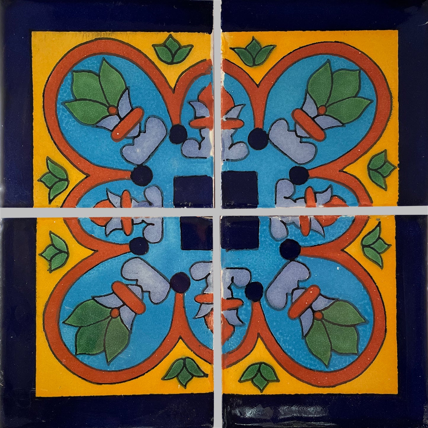 TalaMex Corner Aqua Talavera Mexican Tile
