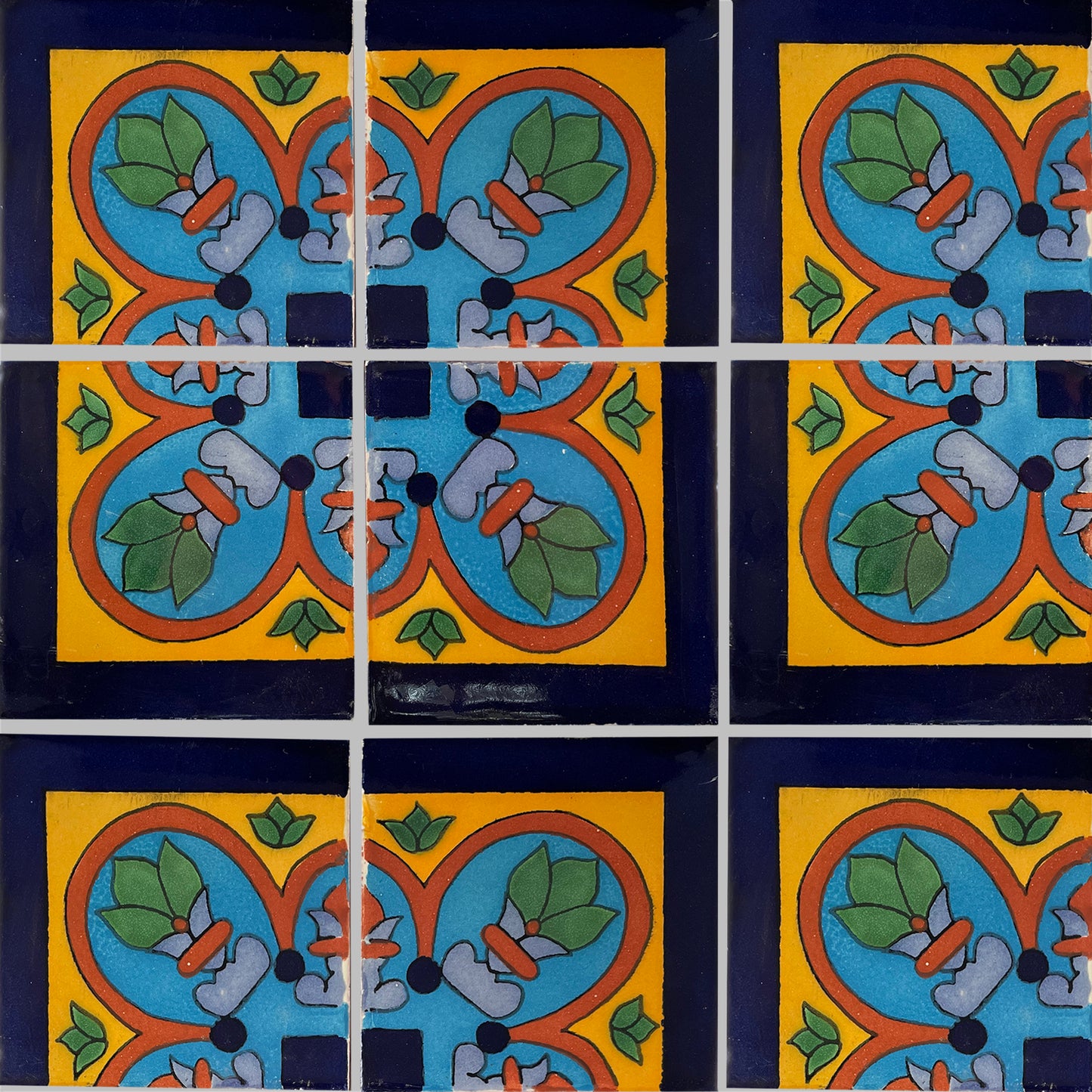 TalaMex Corner Aqua Talavera Mexican Tile