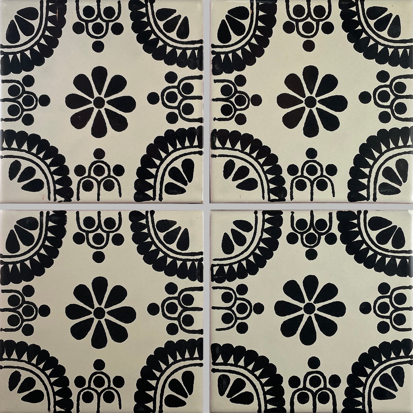 TalaMex Black Madrid Talavera Mexican Tile