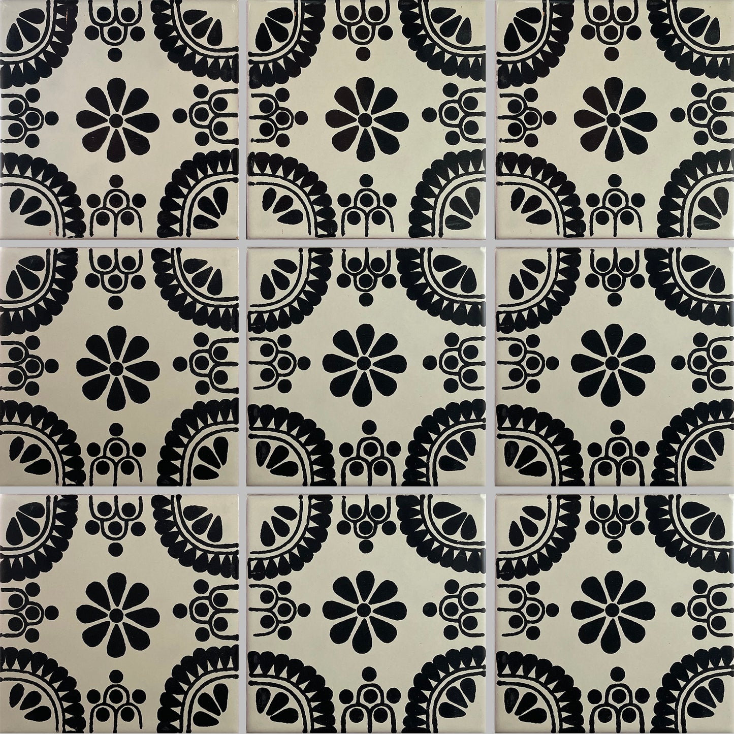 TalaMex Black Madrid Talavera Mexican Tile