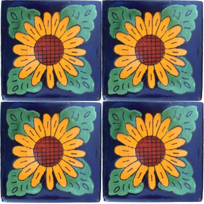 TalaMex Sunflower Talavera Mexican Tile