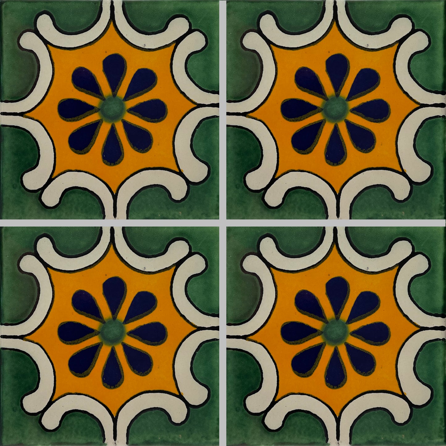 TalaMex Arab Green Talavera Mexican Tile