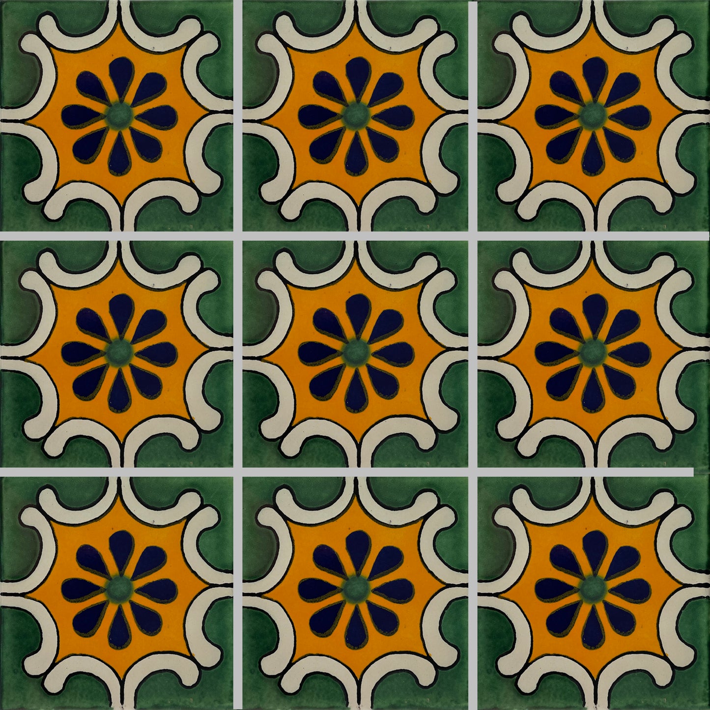 TalaMex Arab Green Talavera Mexican Tile