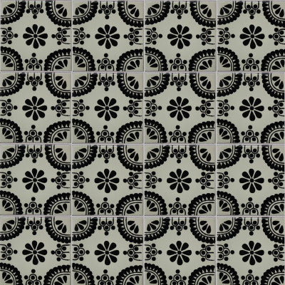 TalaMex Black Madrid Talavera Mexican Tile