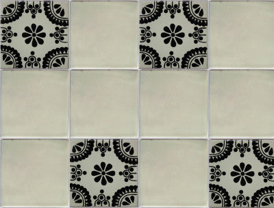 TalaMex Black Madrid Talavera Mexican Tile