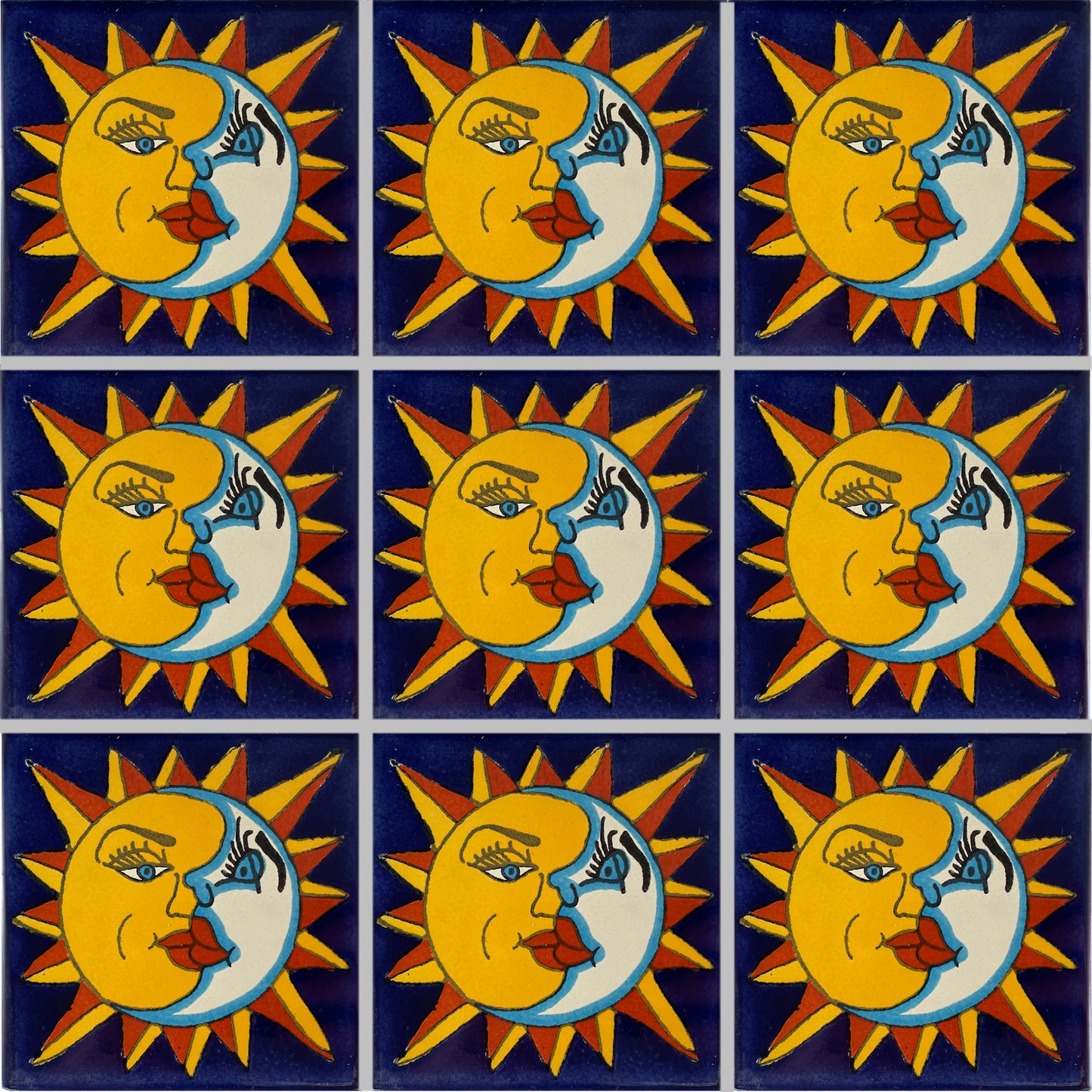 TalaMex Sun and Moon Talavera Mexican Tile