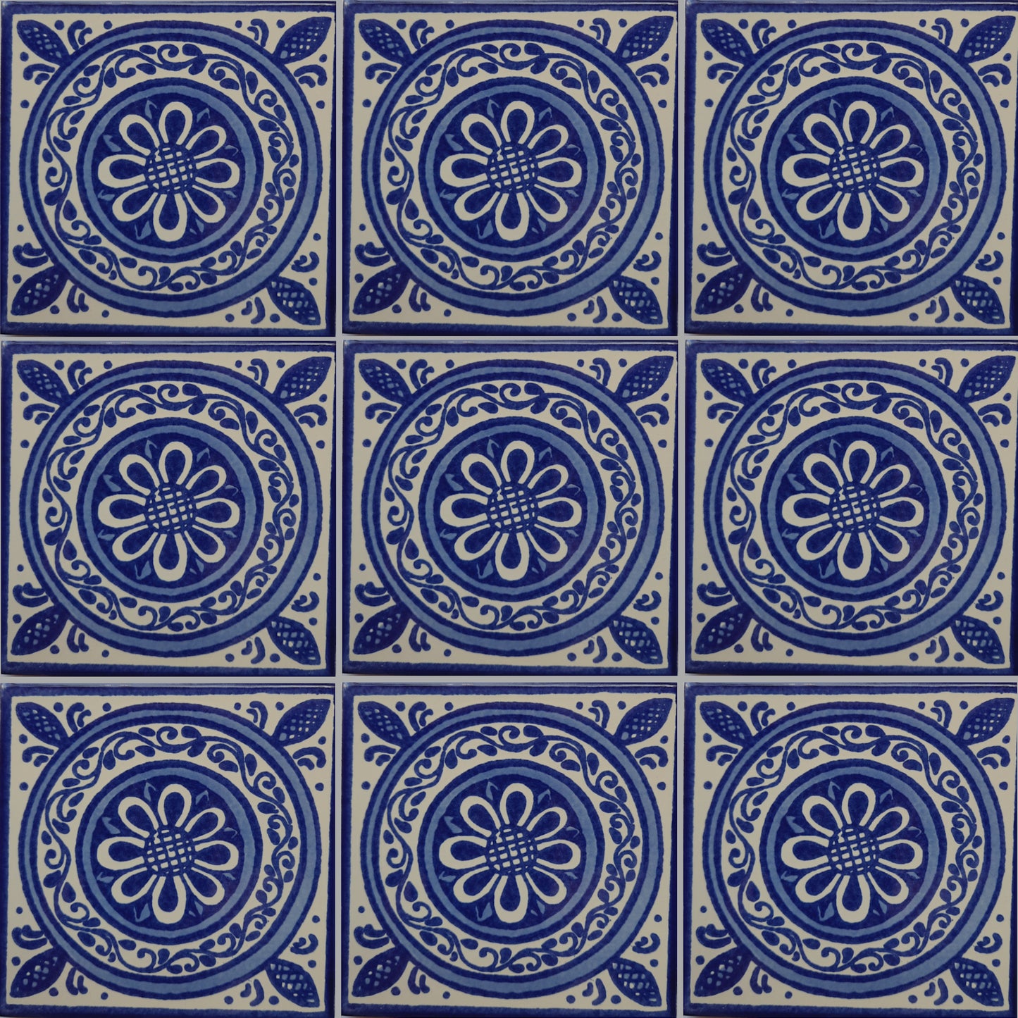 TalaMex Blue Target Talavera Mexican Tile