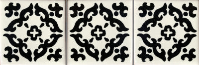 TalaMex Black Barroco Mexican Tile