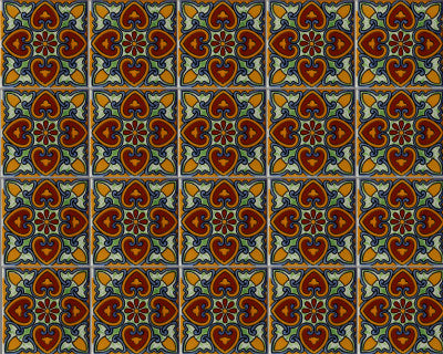 TalaMex Hearts Talavera Mexican Tile