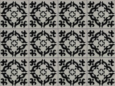 TalaMex Black Barroco Mexican Tile