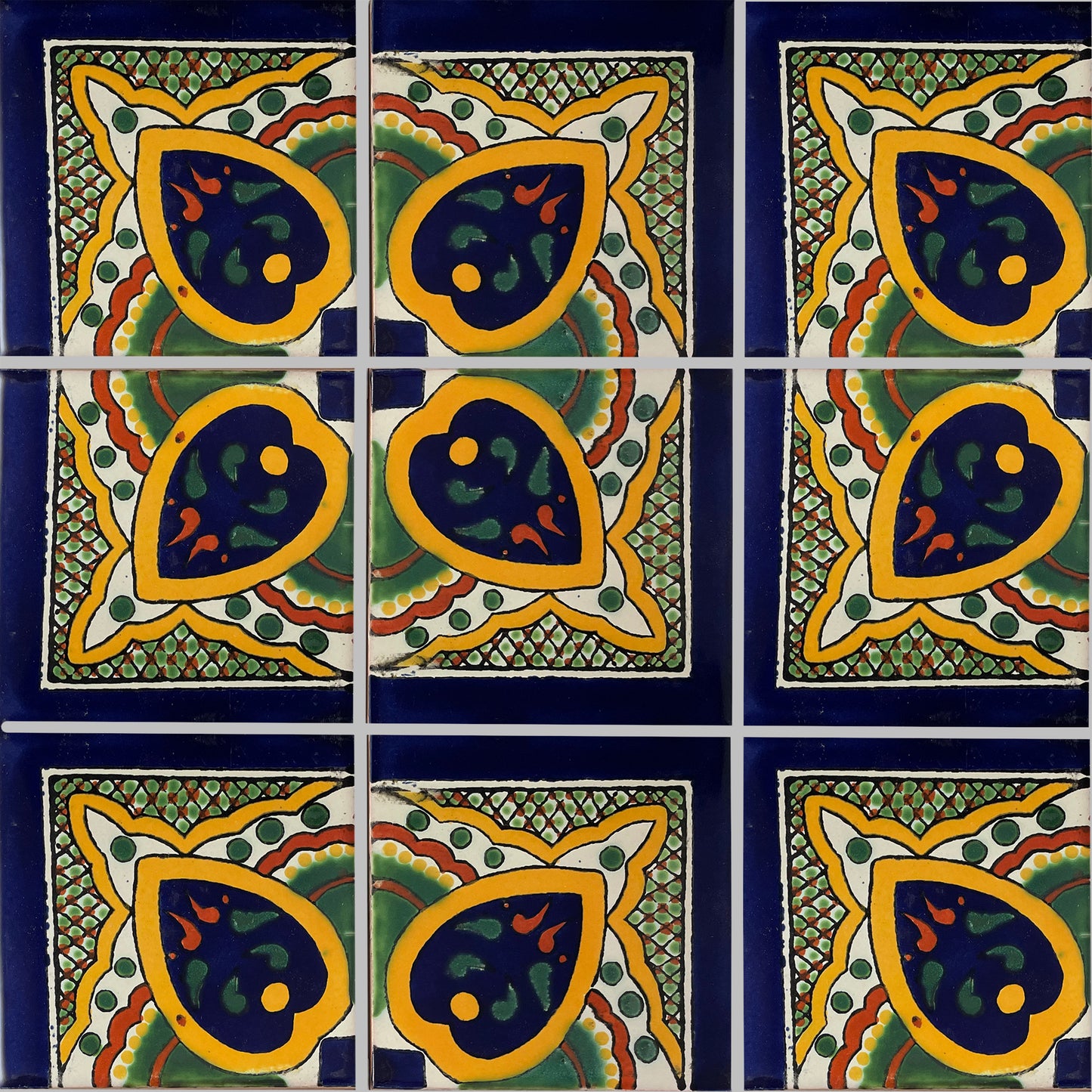 TalaMex Greca C Talavera Mexican Corner Tile