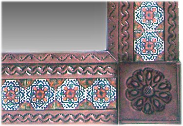 TalaMex Small Brown Gerona Mexican Tile Mirror