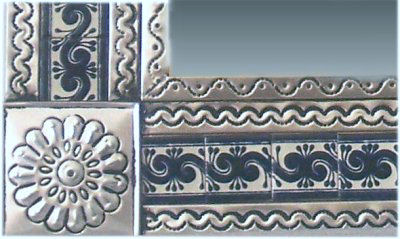 TalaMex Medium Silver Caracol Tile Talavera Tin Mirror