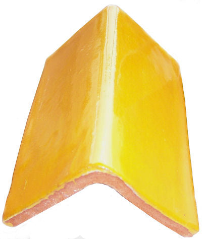TalaMex Yellow Talavera Clay V-Cap 4 in.