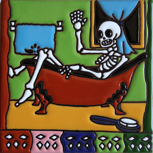 talamex_taking_a_bath._day-of-the-dead_clay_tile