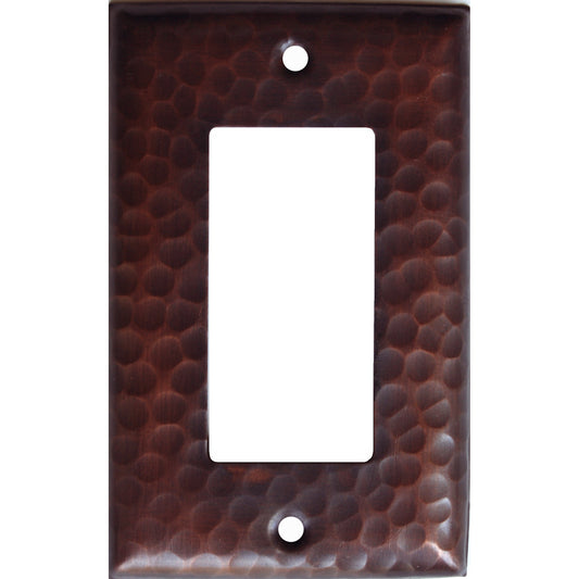 single_decora_hammered_copper_switch_plate