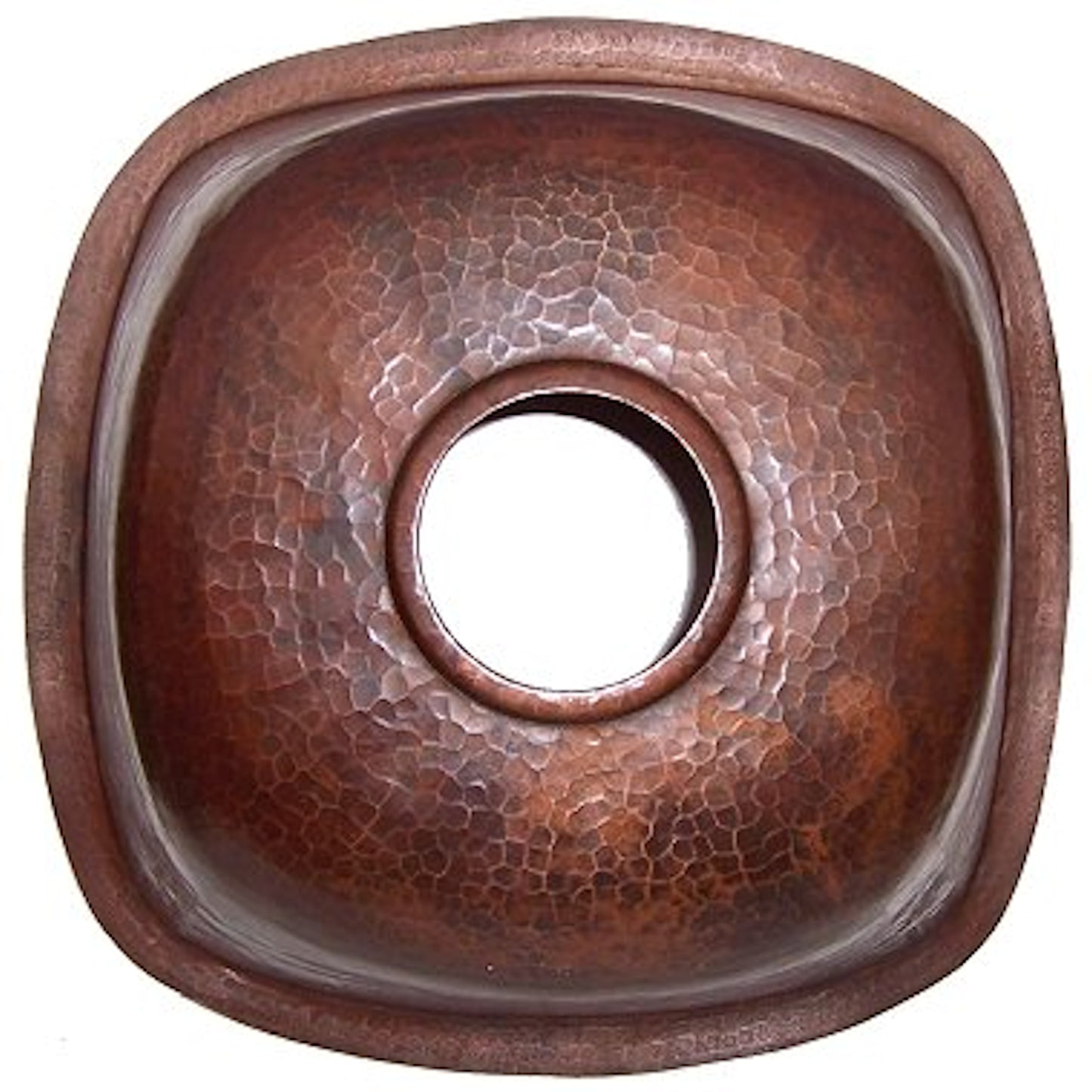 Rounded Weathered Hammered Copper Bar Sink