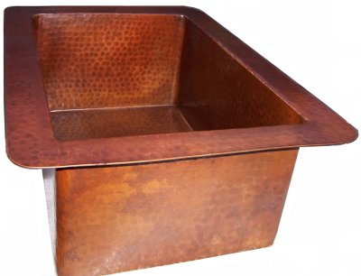 Terra Hammered Flat Copper Kitchen Sink