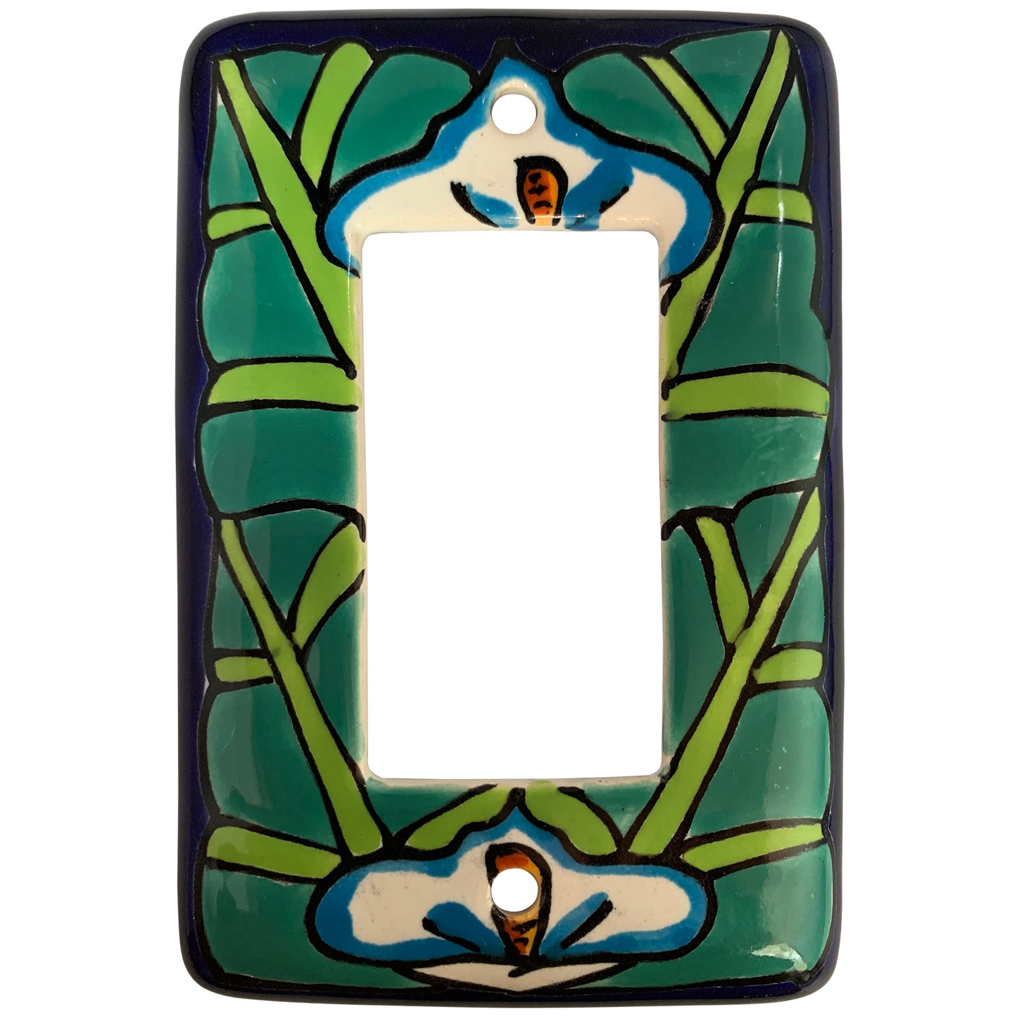 talamex_lily_gfi/rocker_mexican_talavera_ceramic_switch_plate
