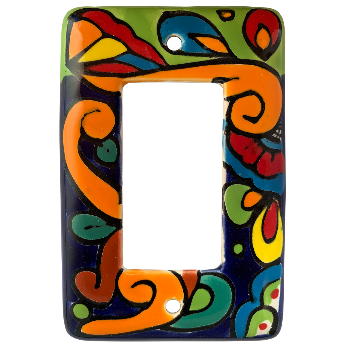 talamex_rainbow_gfi/rocker_mexican_talavera_ceramic_switch_plate