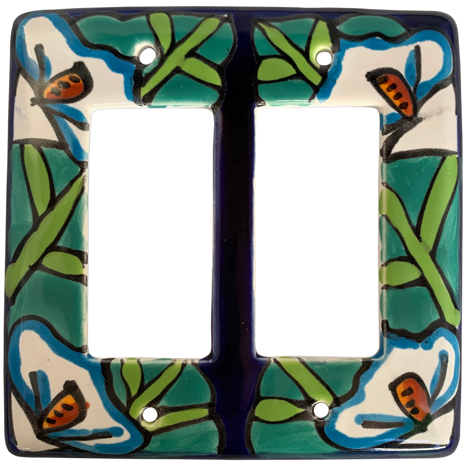talamex_lily_double_gfi/rocker_mexican_talavera_ceramic_switch_plate