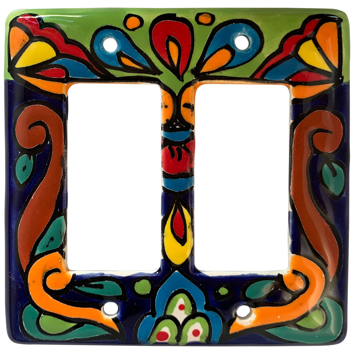 talamex_rainbow_double_gfi/rocker_mexican_talavera_ceramic_switch_plate