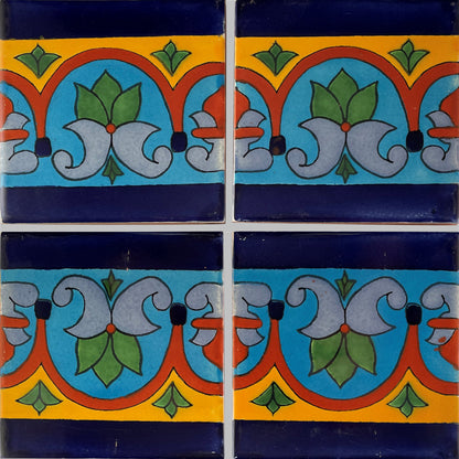 TalaMex Aqua Border Talavera Mexican Tile