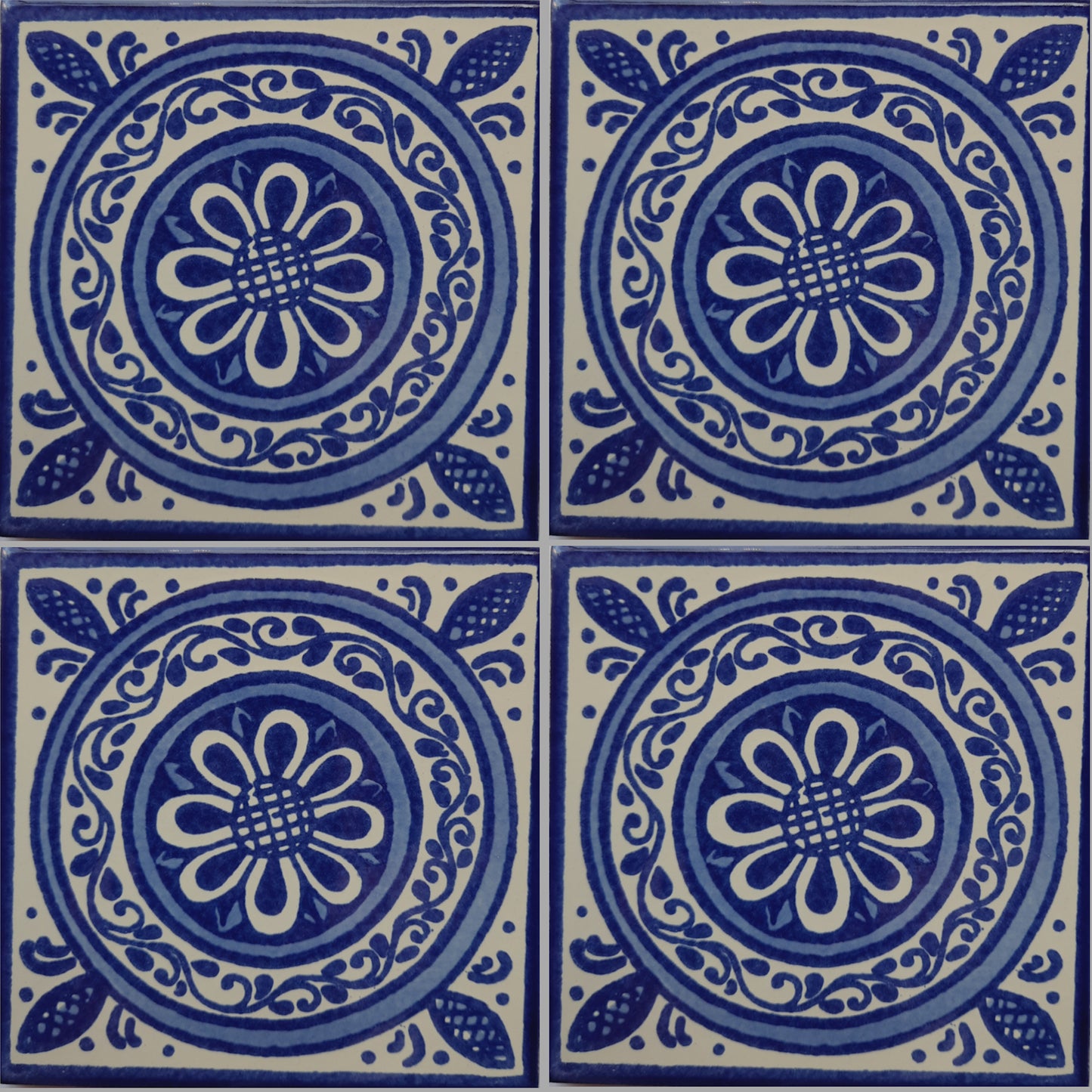 TalaMex Blue Target Talavera Mexican Tile