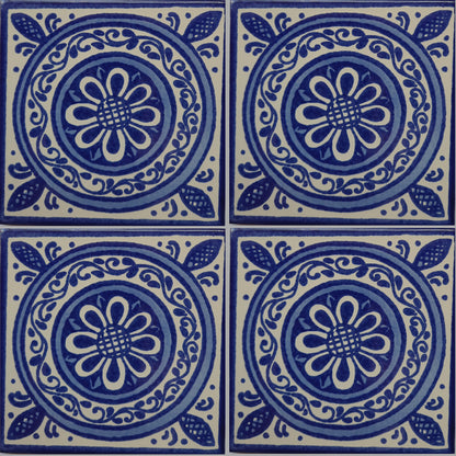 TalaMex Blue Target Talavera Mexican Tile