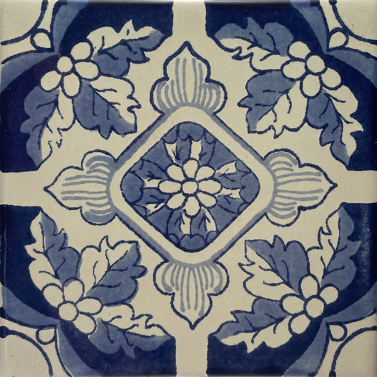 talamex_blue_poinsettias_talavera_mexican_tile
