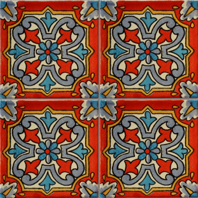 TalaMex Red Picota Talavera Mexican Tile