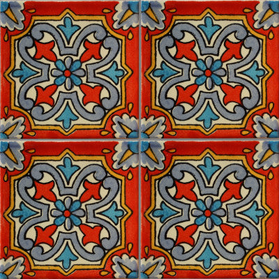 TalaMex Red Picota Talavera Mexican Tile