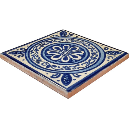 TalaMex Blue Target Talavera Mexican Tile
