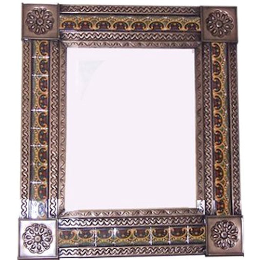 talamex_medium_brown_greca_c_tile_talavera_tin_mirror