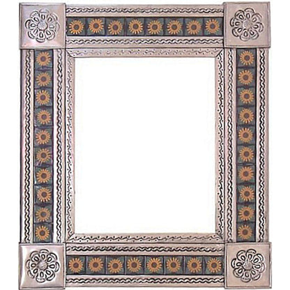 talamex_medium_silver_sunflower_tile_talavera_tin_mirror