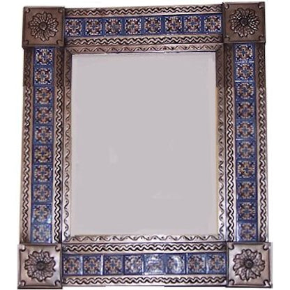 talamex_medium_brown_escudo_talavera_tile_tin_mirror