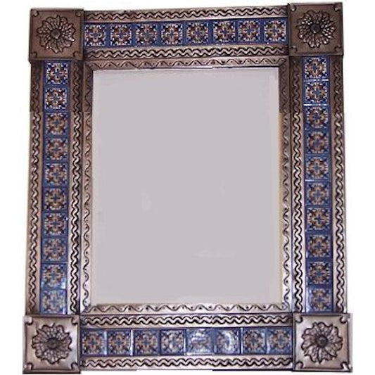 talamex_medium_brown_escudo_talavera_tile_tin_mirror