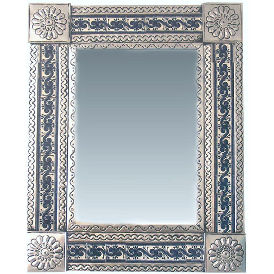 talamex_medium_silver_caracol_tile_talavera_tin_mirror