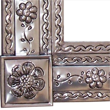 TalaMex Silver Bower Tin Mirror